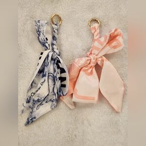Gold, Blue, and Pink Bag Scarf Chain Set Of 2